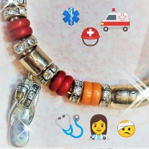 First Aid Theme Bracelet Flip-flop Charm Nurse Medical